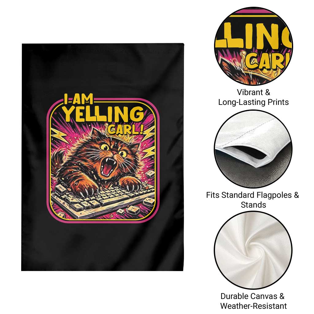 Funny I Am Yelling Carl Garden Flag Screaming Donut Cat Meme TS14 Print Your Wear