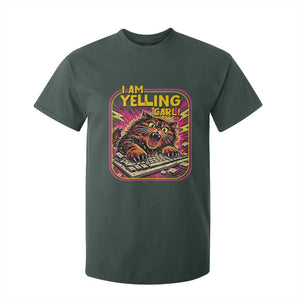 Funny I Am Yelling Carl T Shirt For Kid Screaming Donut Cat Meme TS14 Dark Forest Green Print Your Wear