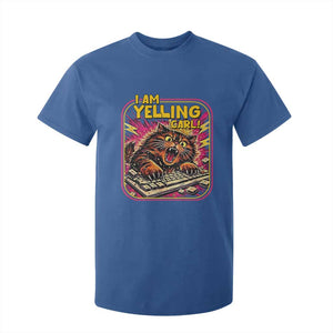 Funny I Am Yelling Carl T Shirt For Kid Screaming Donut Cat Meme TS14 Royal Blue Print Your Wear