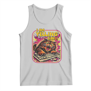 Funny I Am Yelling Carl Tank Top Screaming Donut Cat Meme TS14 Ash Print Your Wear