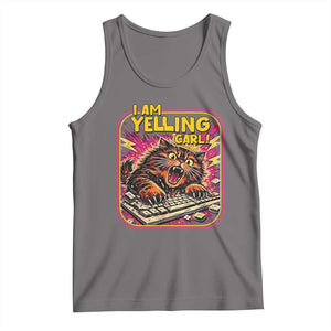 Funny I Am Yelling Carl Tank Top Screaming Donut Cat Meme TS14 Deep Heather Print Your Wear
