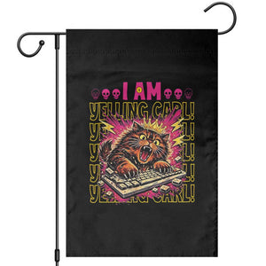 Funny I Am Yelling Carl Donut Cat Meme Garden Flag TS14 Black Print Your Wear