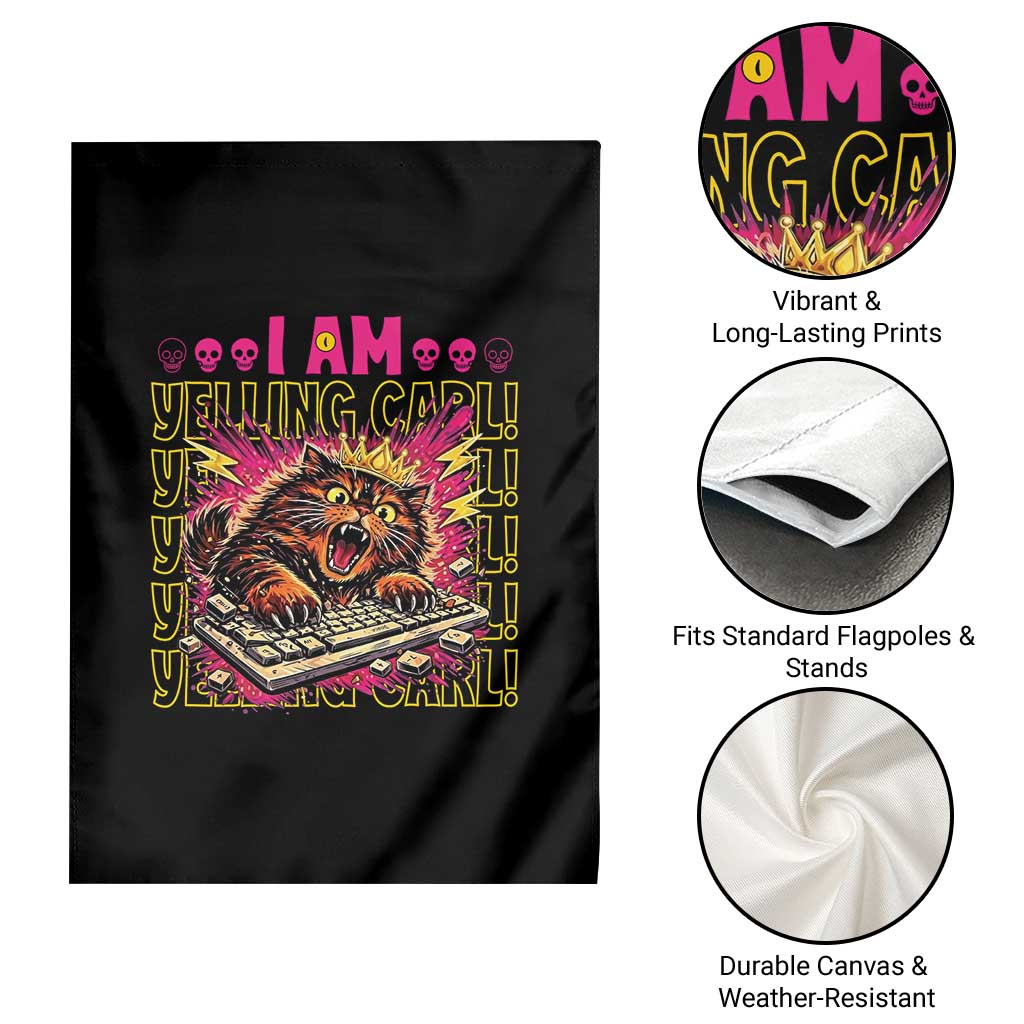 Funny I Am Yelling Carl Donut Cat Meme Garden Flag TS14 Print Your Wear