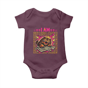 Funny I Am Yelling Carl Donut Cat Meme Baby Onesie TS14 Maroon Print Your Wear