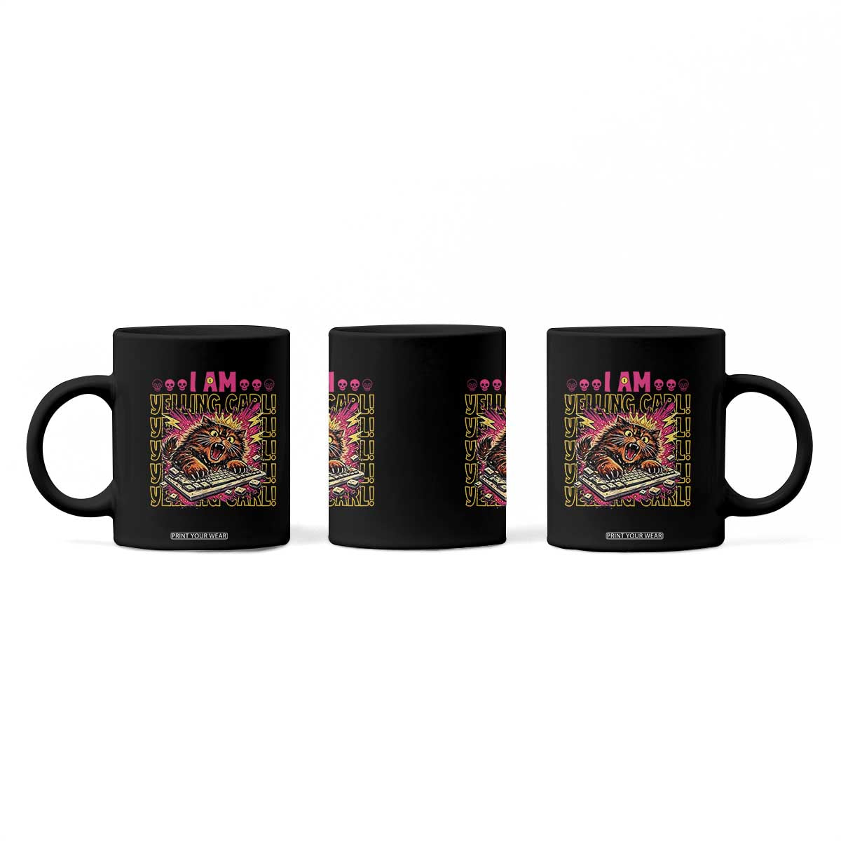 Funny I Am Yelling Carl Donut Cat Meme Coffee Mug TS14 Print Your Wear