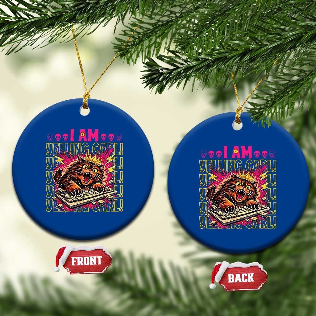 Funny I Am Yelling Carl Donut Cat Meme Ceramic Ornament TS14 1pc Blue Print Your Wear