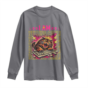 Funny I Am Yelling Carl Donut Cat Meme Long Sleeve Shirt TS14 Charcoal Print Your Wear