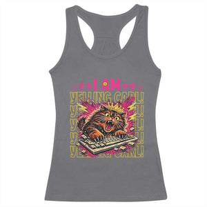 Funny I Am Yelling Carl Donut Cat Meme Racerback Tank Top TS14 Charcoal Print Your Wear