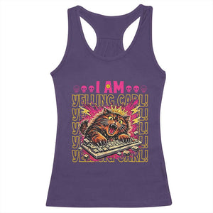 Funny I Am Yelling Carl Donut Cat Meme Racerback Tank Top TS14 Purple Print Your Wear