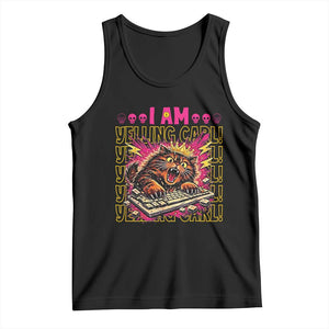 Funny I Am Yelling Carl Donut Cat Meme Tank Top TS14 Black Print Your Wear