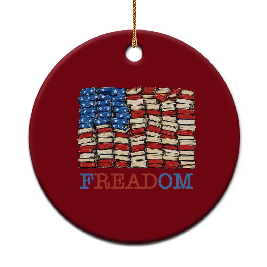Freedom to Read Books Freadom Ceramic Ornament USA Flag Patriotic Library Book Lover TS14 1pc Red Print Your Wear
