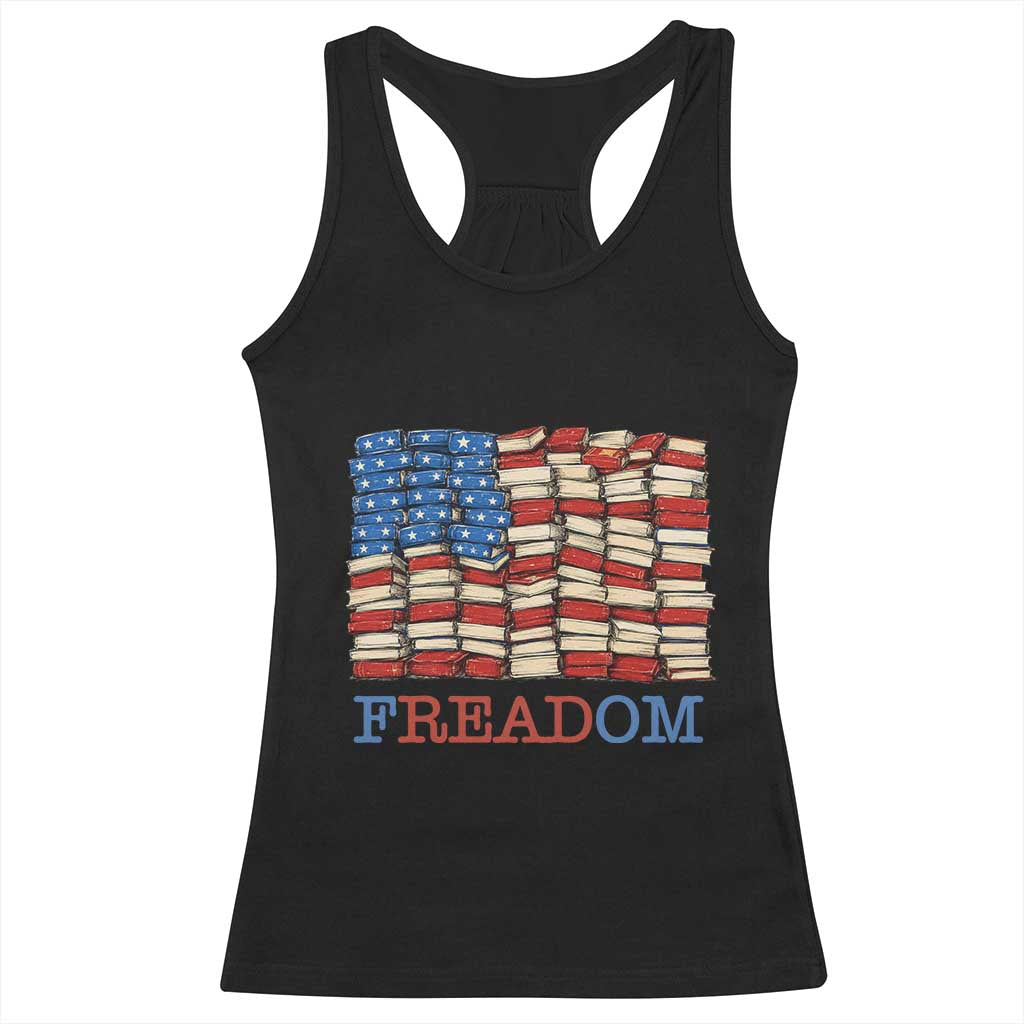 Freedom to Read Books Freadom Racerback Tank Top USA Flag Patriotic Library Book Lover TS14 Black Print Your Wear