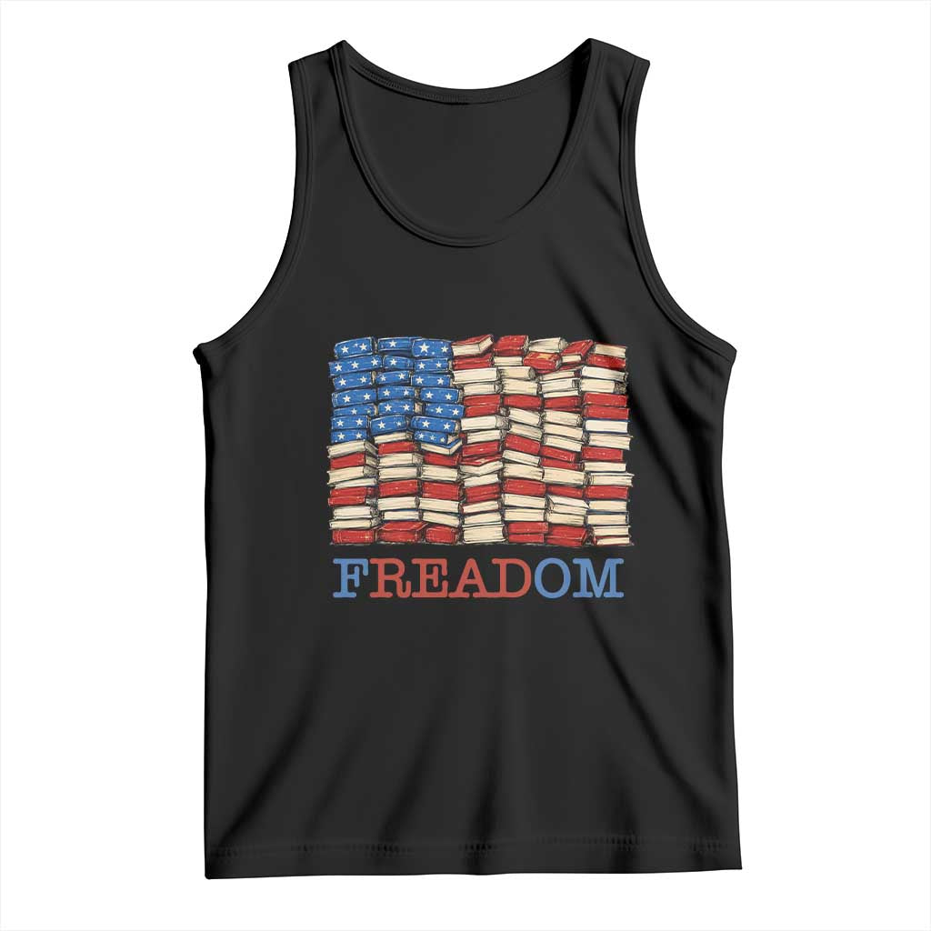 Freedom to Read Books Freadom Tank Top USA Flag Patriotic Library Book Lover TS14 Black Print Your Wear