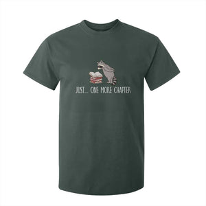 Just One More Chapter T Shirt For Kid Funny Raccoon Reading Book Lover Gift TS14 Dark Forest Green Print Your Wear