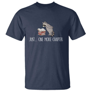 Just One More Chapter T Shirt Funny Raccoon Reading Book Lover Gift TS14 Navy Print Your Wear