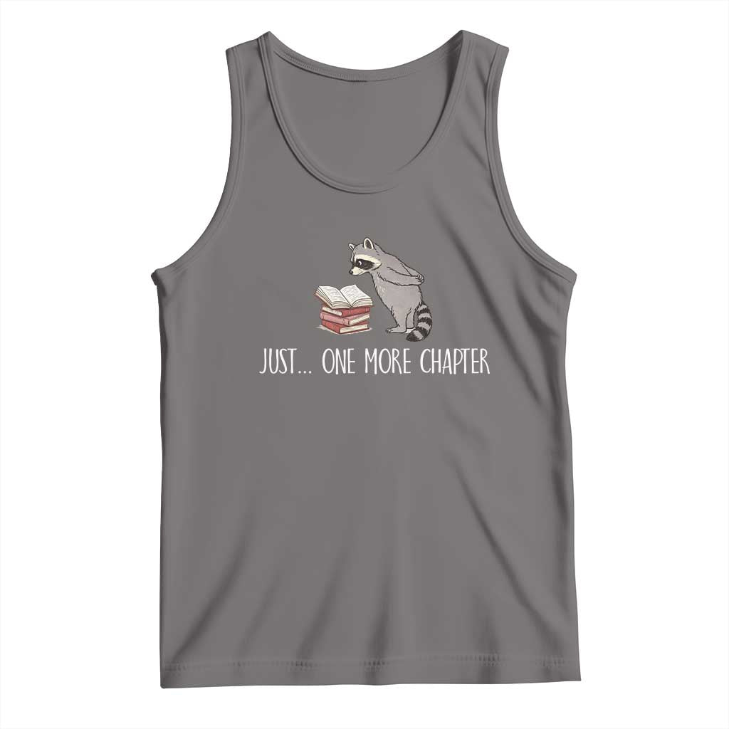 Just One More Chapter Tank Top Funny Raccoon Reading Book Lover Gift TS14 Deep Heather Print Your Wear