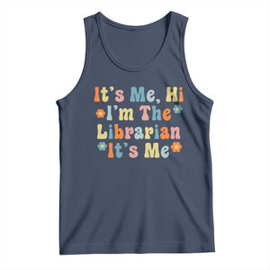 It's Me Hi I'm The Librarian Summer Reading Tank Top Funny Back to School TS14 Navy Print Your Wear