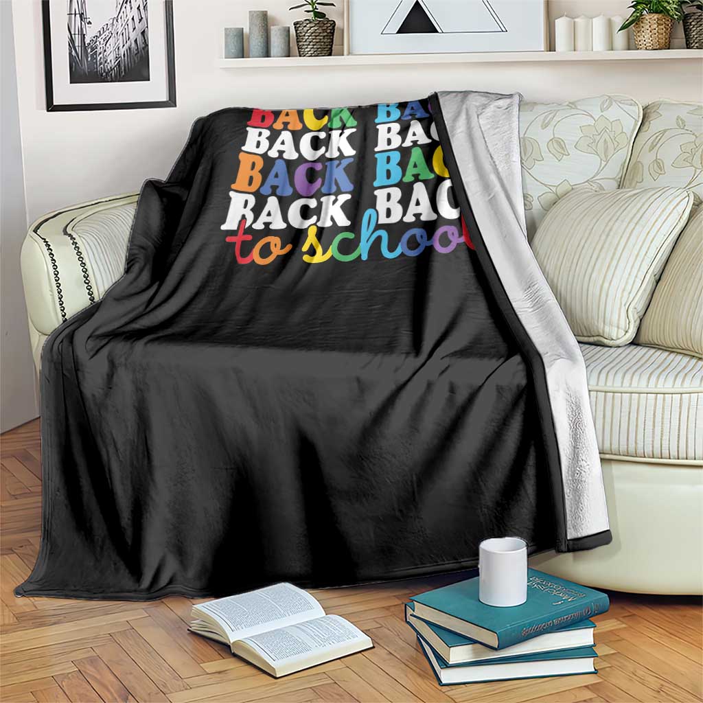 Groovy Back To School Throw Blanket First Day of School Colorful Teacher Student Kids TS14 Print Your Wear