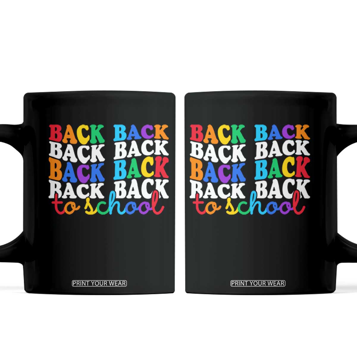 Groovy Back To School Coffee Mug First Day of School Colorful Teacher Student Kids TS14 Black Print Your Wear