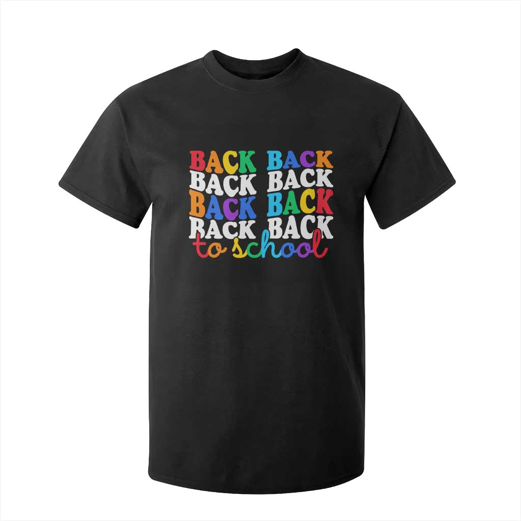 Groovy Back To School T Shirt For Kid First Day of School Colorful Teacher Student Kids TS14 Black Print Your Wear