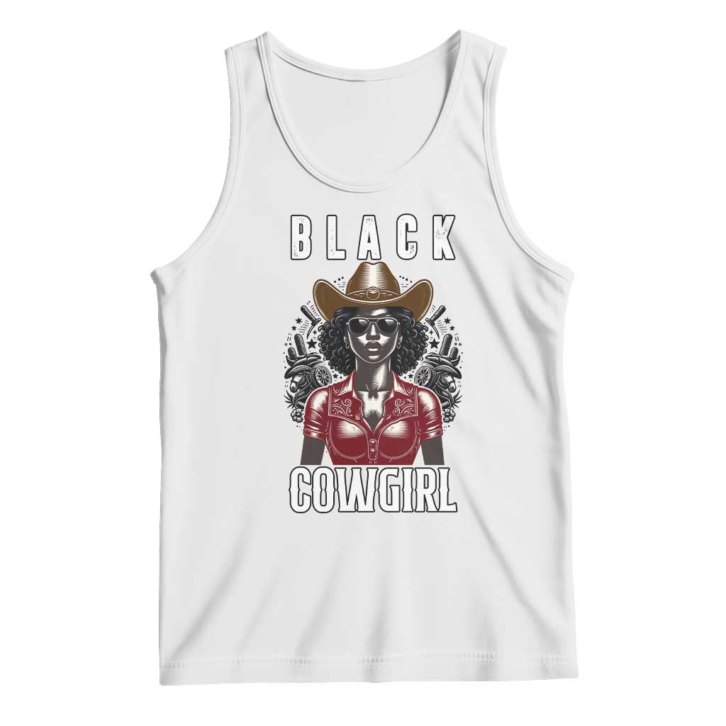 Black Cowgirl Rodeo Tank Top African American Western Country Texas TS14 White Print Your Wear