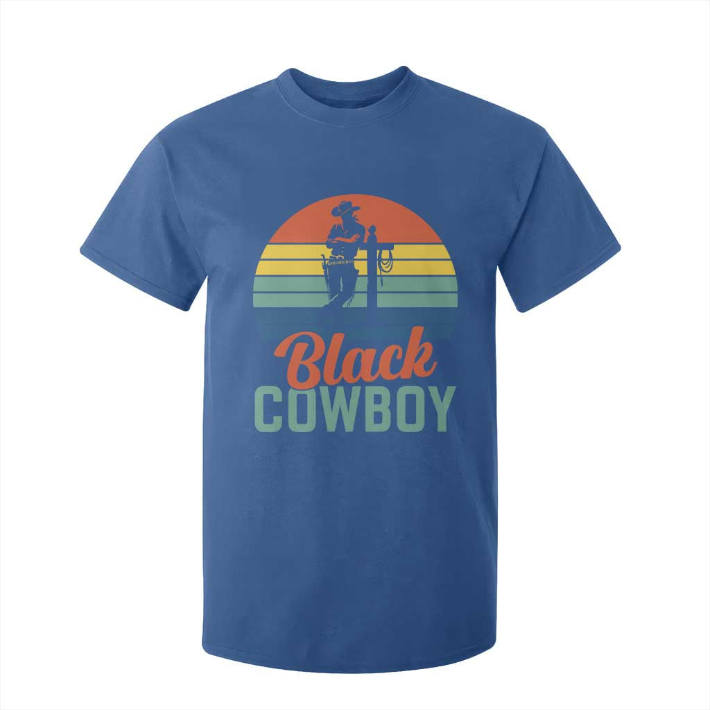 Black Cowboy Sunset T Shirt For Kid Western Rodeo Cross TS14 Royal Blue Print Your Wear