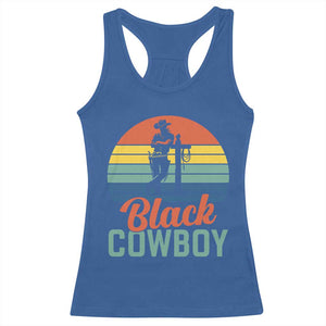 Black Cowboy Sunset Racerback Tank Top Western Rodeo Cross TS14 Royal Blue Print Your Wear