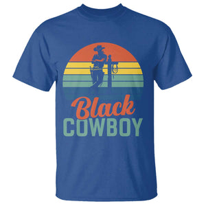 Black Cowboy Sunset T Shirt Western Rodeo Cross TS14 Royal Blue Print Your Wear