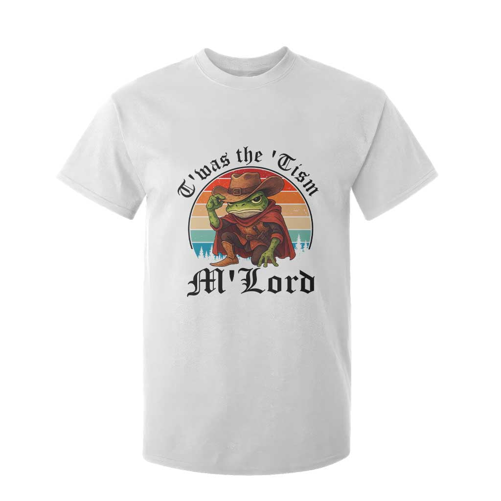 Funny Frog Knight T Shirt For Kid T'was The 'Tism M'Lord Medieval Knight TS14 White Print Your Wear