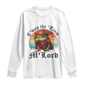 Funny Frog Knight Long Sleeve Shirt T'was The 'Tism M'Lord Medieval Knight TS14 White Print Your Wear