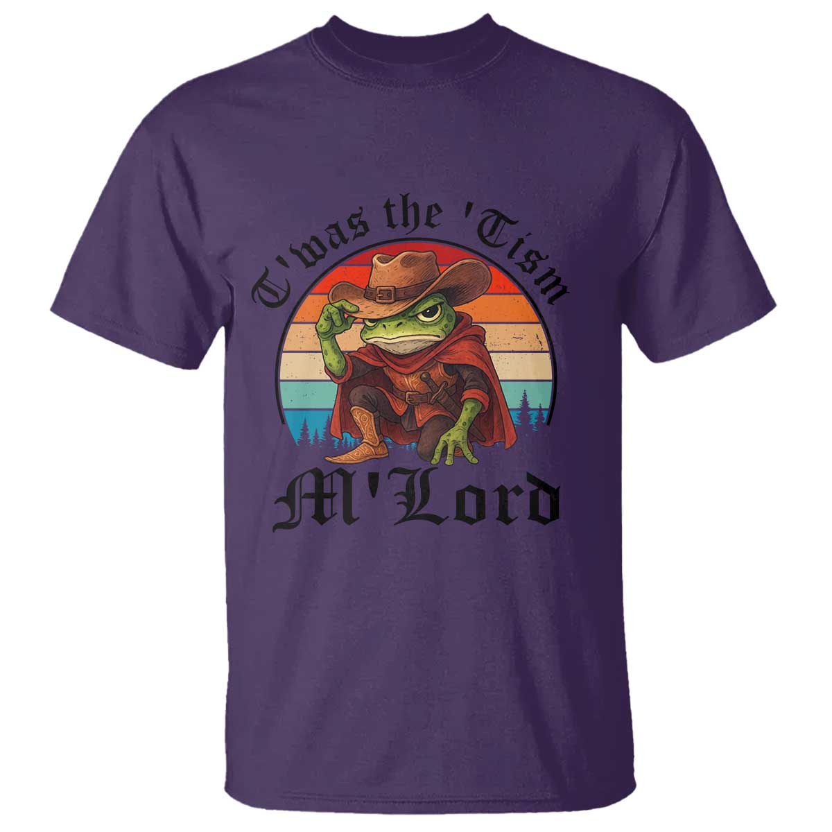 Funny Frog Knight T Shirt T'was The 'Tism M'Lord Medieval Knight TS14 Purple Print Your Wear