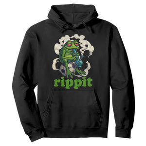 Rippit Stoner Frog Hoodie Smoking Weed Pot Marijuana Cannabis 420 TS14 Black Print Your Wear