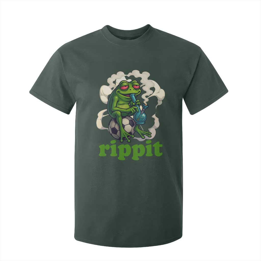 Rippit Stoner Frog T Shirt For Kid Smoking Weed Pot Marijuana Cannabis 420 TS14 Dark Forest Green Print Your Wear