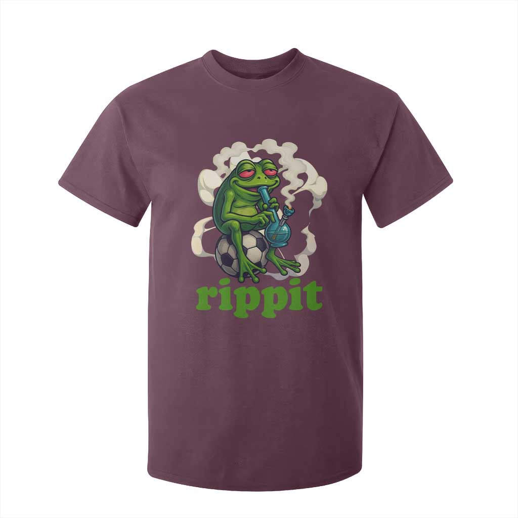 Rippit Stoner Frog T Shirt For Kid Smoking Weed Pot Marijuana Cannabis 420 TS14 Maroon Print Your Wear