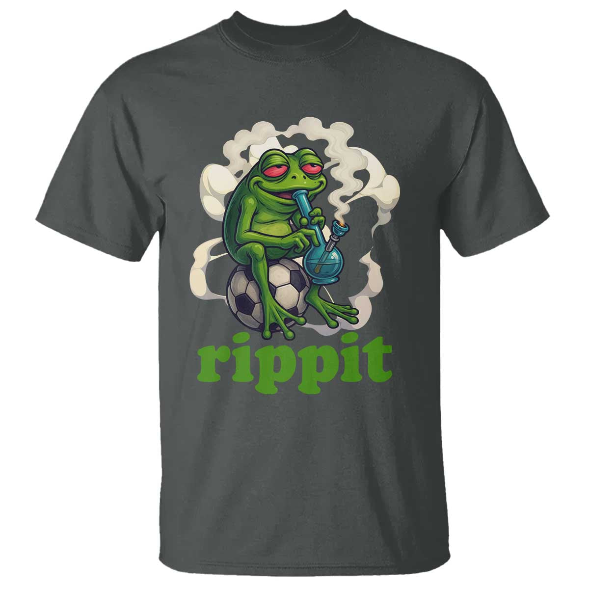 Rippit Stoner Frog T Shirt Smoking Weed Pot Marijuana Cannabis 420 TS14 Dark Heather Print Your Wear