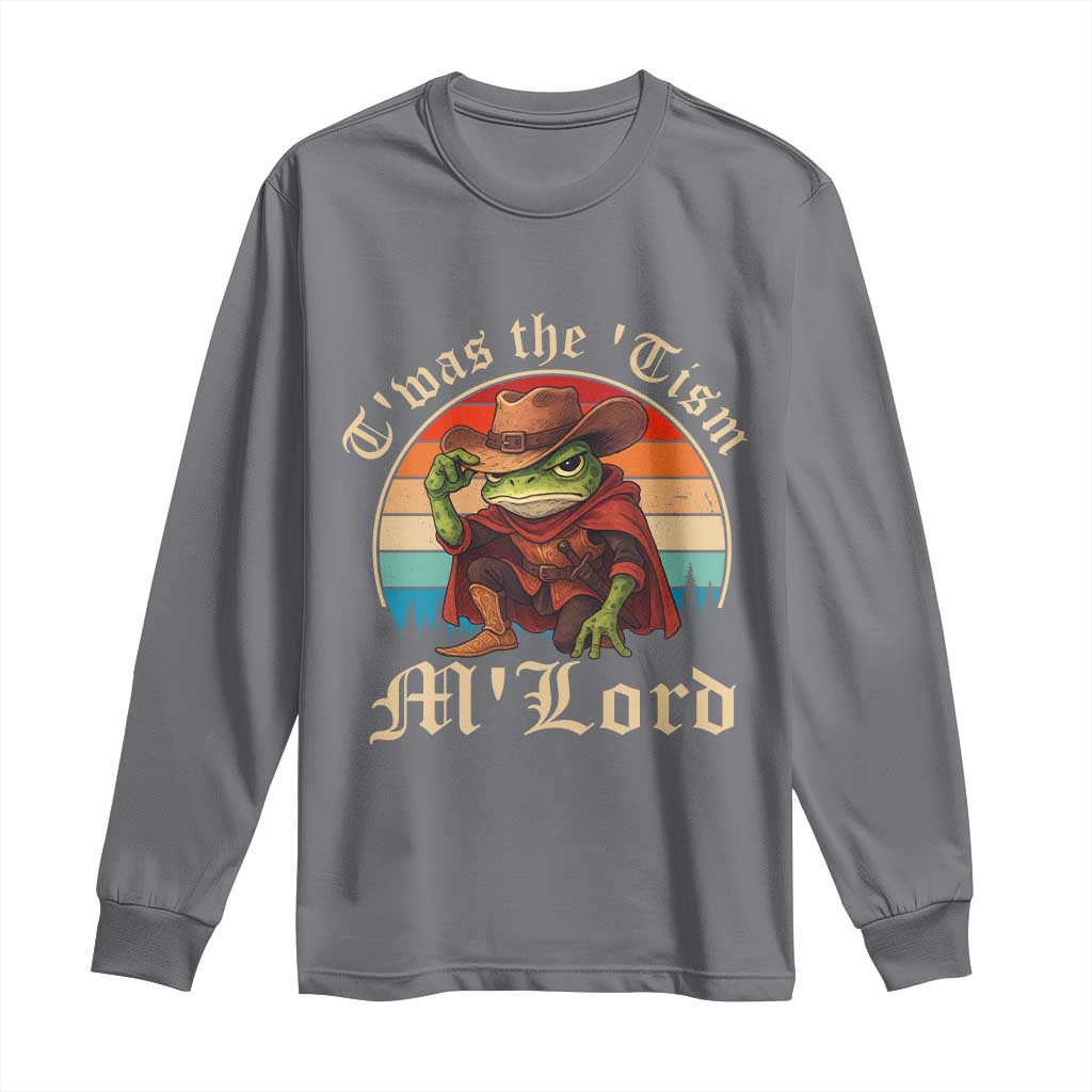 Funny Frog Autism Long Sleeve Shirt T'was The 'Tism M'Lord TS14 Charcoal Print Your Wear
