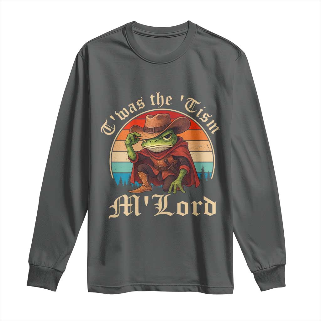 Funny Frog Autism Long Sleeve Shirt T'was The 'Tism M'Lord TS14 Dark Heather Print Your Wear