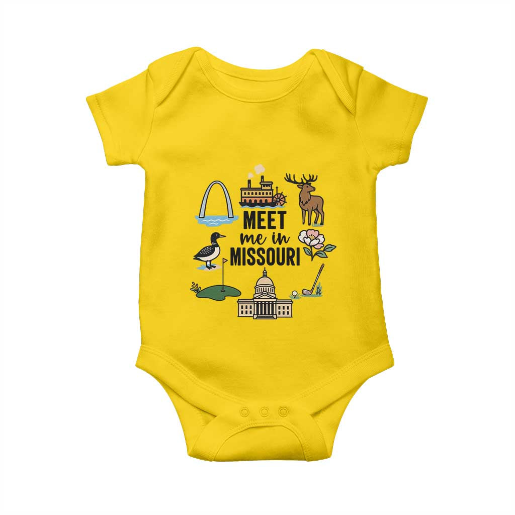 Meet Me in Missouri State Map Souvenir Baby Onesie TS14 Daisy Print Your Wear