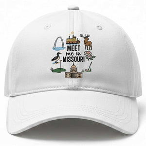 Meet Me in Missouri State Map Souvenir Baseball Cap TS14 Print Your Wear
