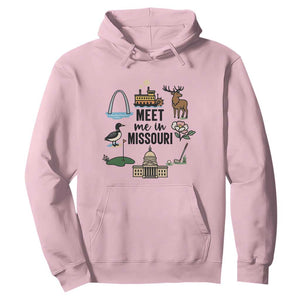 Meet Me in Missouri State Map Souvenir Hoodie TS14 Light Pink Print Your Wear