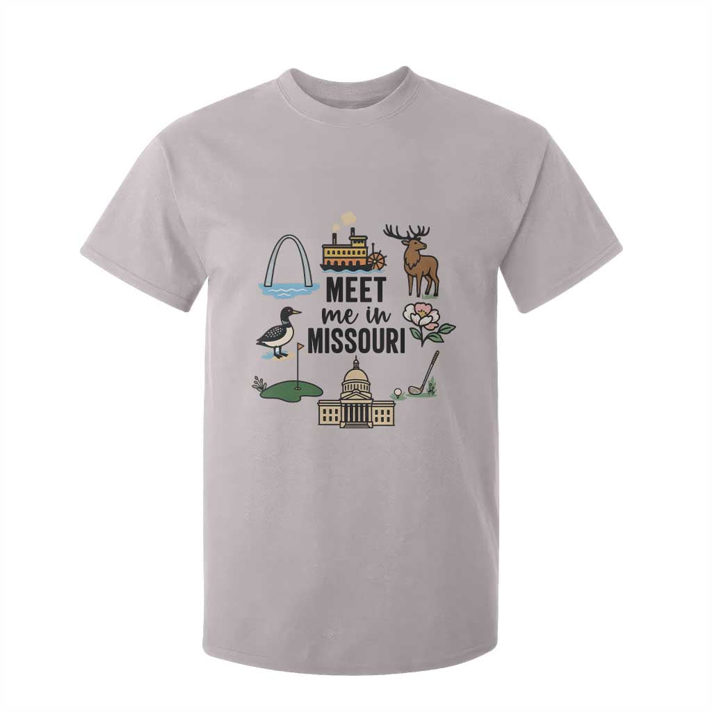 Meet Me in Missouri State Map Souvenir T Shirt For Kid TS14 Ice Gray Print Your Wear