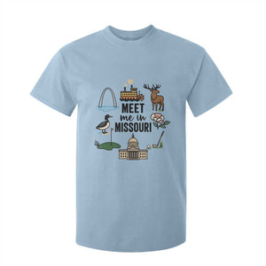 Meet Me in Missouri State Map Souvenir T Shirt For Kid TS14 Light Blue Print Your Wear