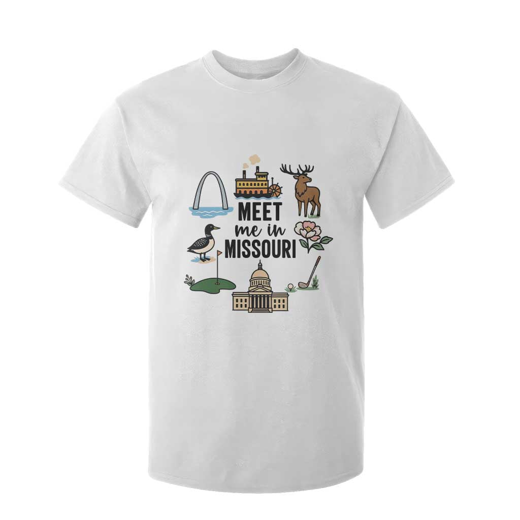 Meet Me in Missouri State Map Souvenir T Shirt For Kid TS14 White Print Your Wear