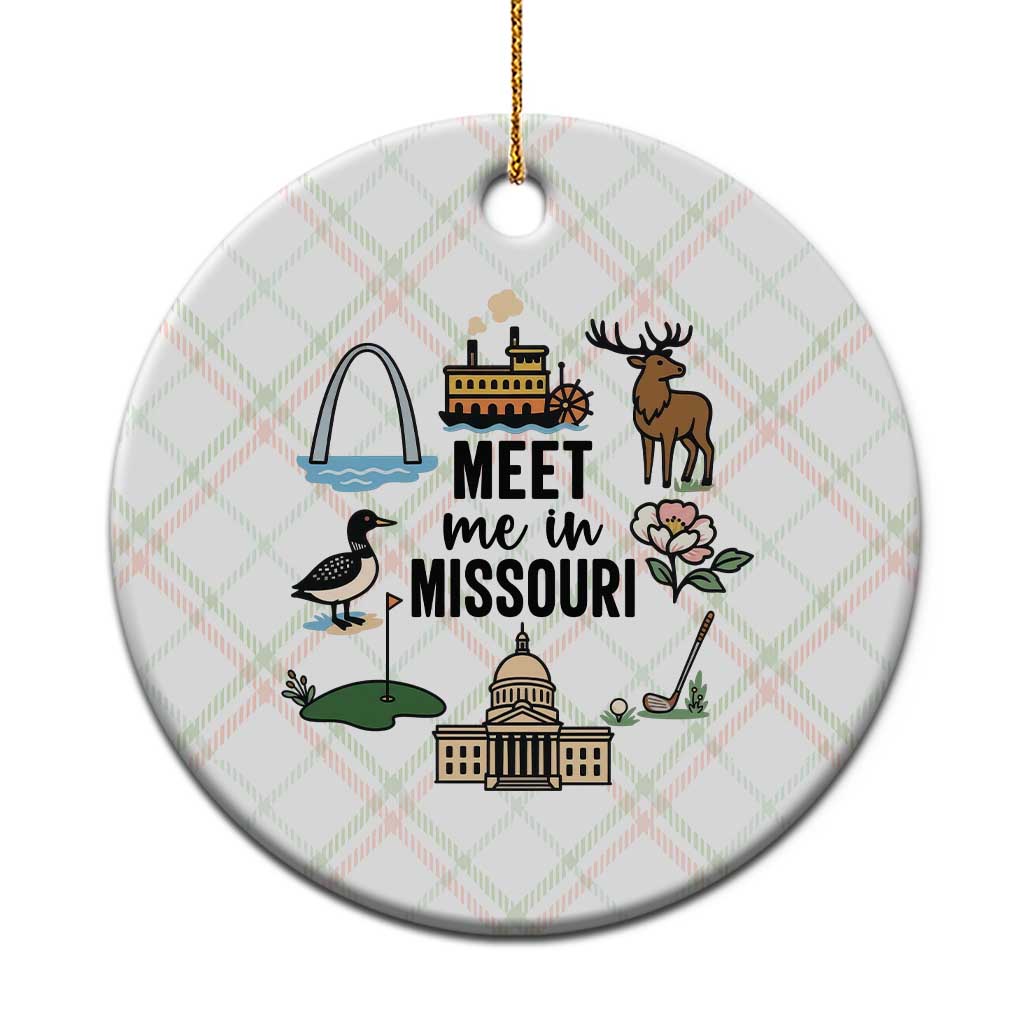 Meet Me in Missouri State Map Souvenir Ceramic Ornament TS14 1pc Christmas Plaid Print Your Wear