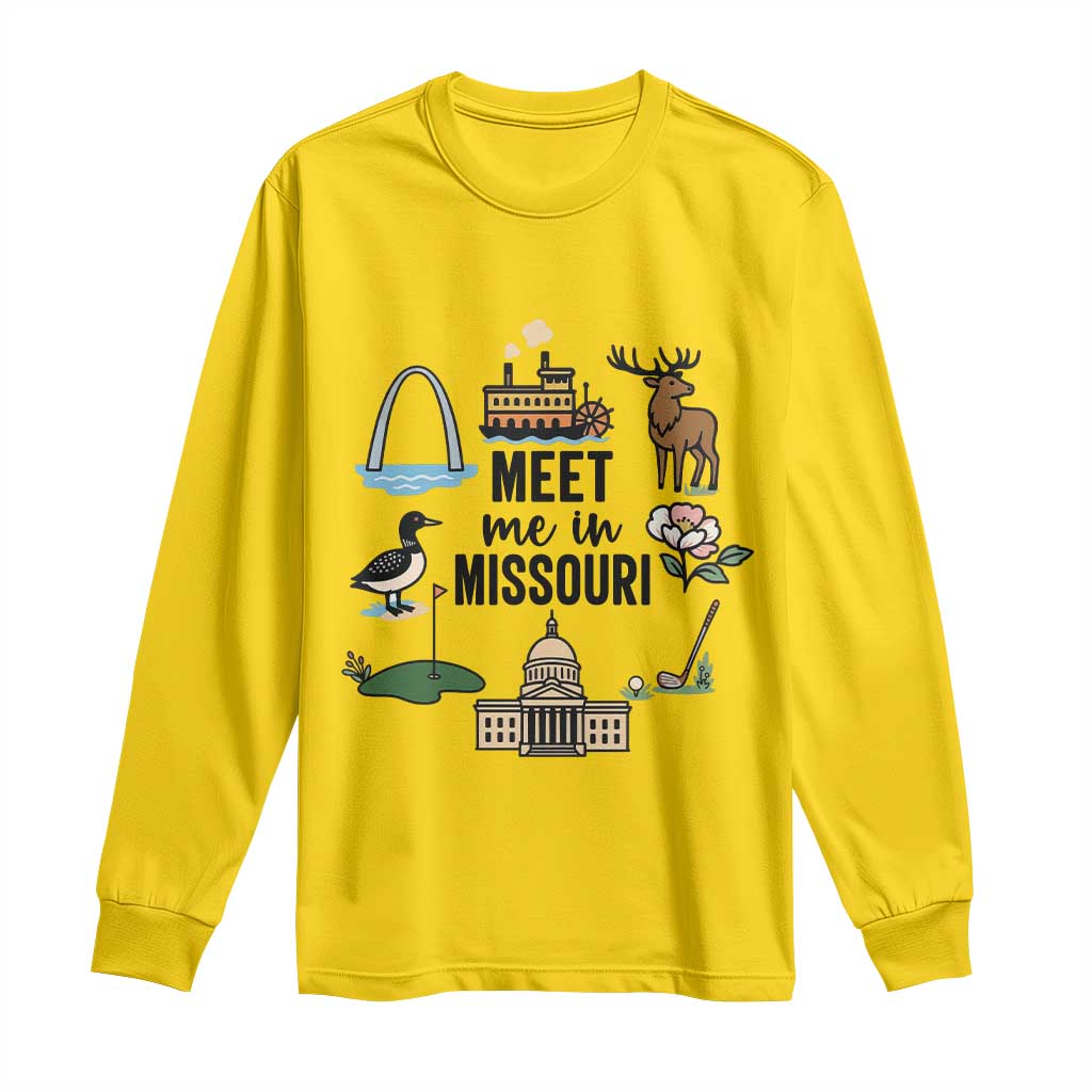 Meet Me in Missouri State Map Souvenir Long Sleeve Shirt TS14 Daisy Print Your Wear