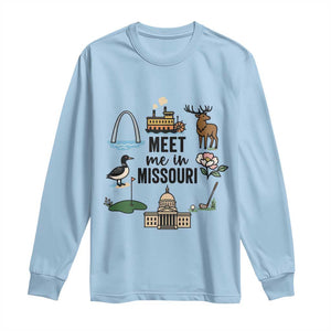 Meet Me in Missouri State Map Souvenir Long Sleeve Shirt TS14 Light Blue Print Your Wear