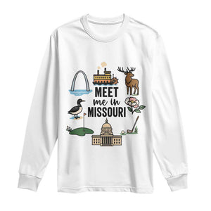 Meet Me in Missouri State Map Souvenir Long Sleeve Shirt TS14 White Print Your Wear