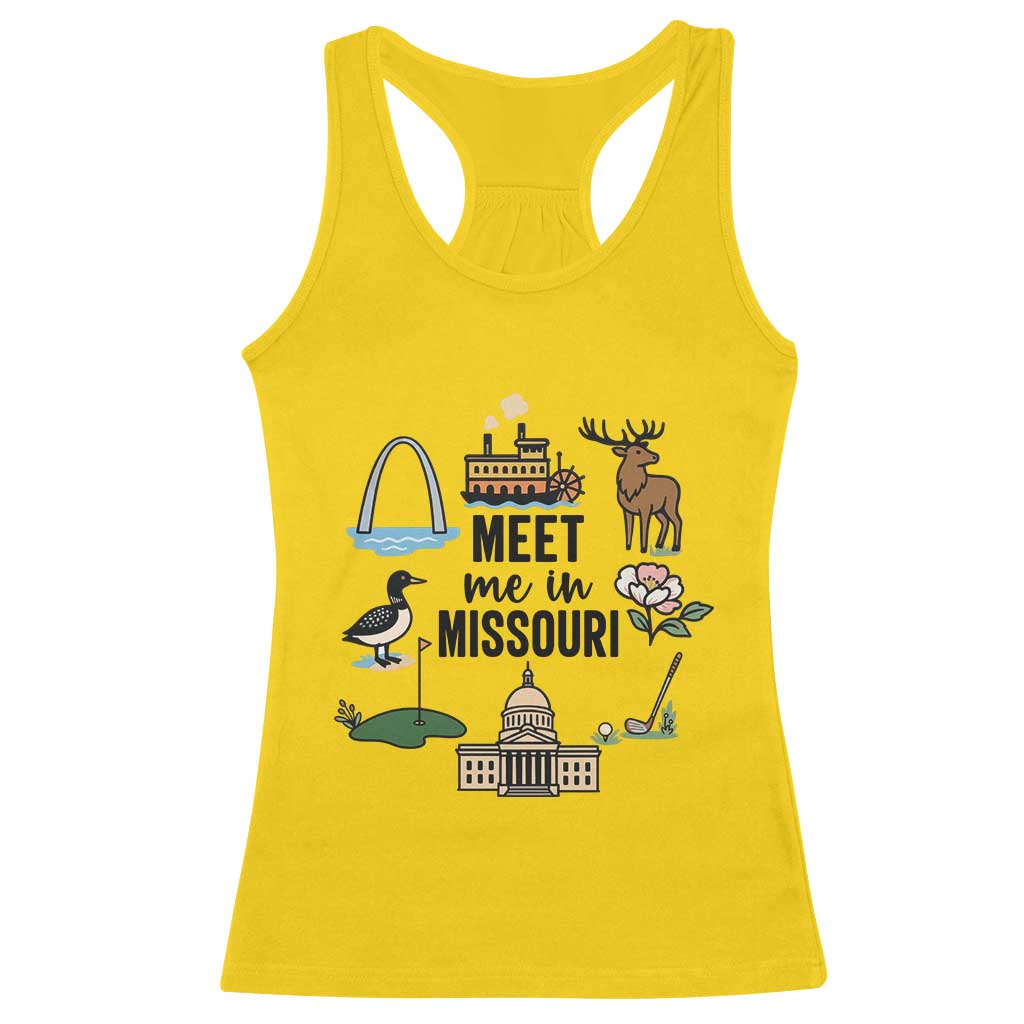 Meet Me in Missouri State Map Souvenir Racerback Tank Top TS14 Daisy Print Your Wear