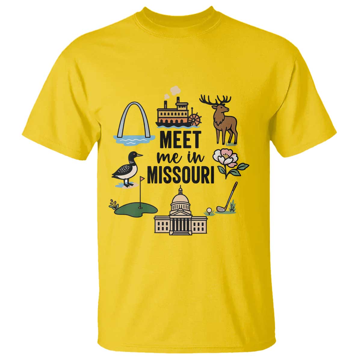 Meet Me in Missouri State Map Souvenir T Shirt TS14 Daisy Print Your Wear