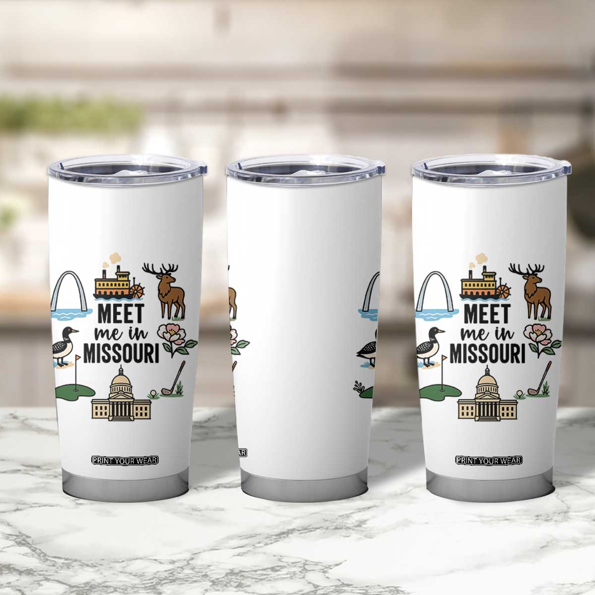 Meet Me in Missouri State Map Souvenir Tumbler Cup TS14 Print Your Wear